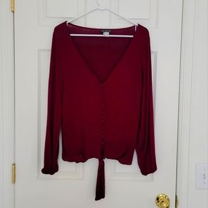 Venus Tie Front Button-Up Top